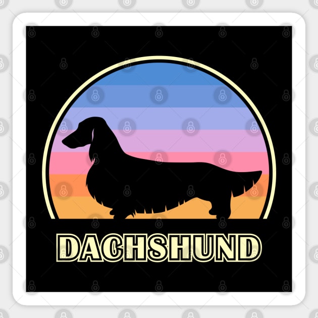 Long Haired Dachshund Vintage Sunset Dog Sticker by millersye